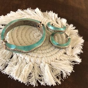 Brighton sea foam cuff and earrings